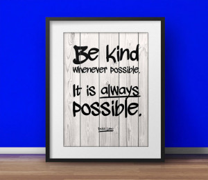 Motivational poster, Dalai Lama quote, Be kind, Yoga Office ...