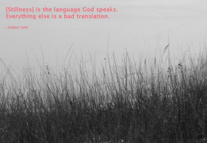 Stillness is the language God speaks. Everything else is a bad ...