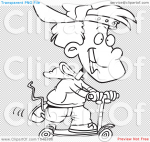 ... -And-White-Outline-Design-Of-A-Boy-Riding-A-Scooter-10241046736.jpg