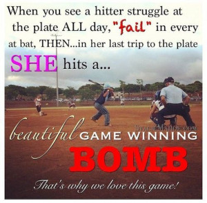 Some encouraging words for softball players