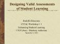 of Student Learning - Designing Valid Assessments of Student ...
