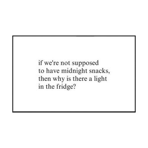 Funny Midnight Snack Fridge Light Quote - If we're not supposed to ...