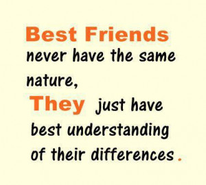 ... Friendship Quotes > best friends never have the same nature Graphic