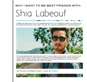 Why I want to be BFF with Shia Labeouf