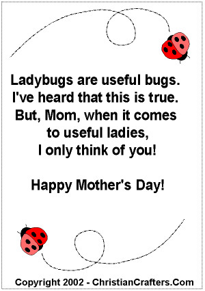 Lady Bugs Card for Mother's Day
