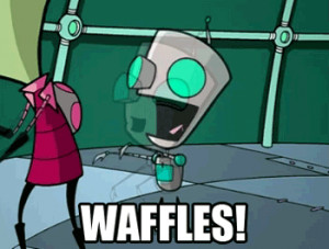 invader zim waffles gir brunch animated GIF