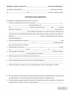 Petition For Adoption And Consent Forms Step Parent picture