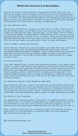 Whole Life Insurance Quotes Online