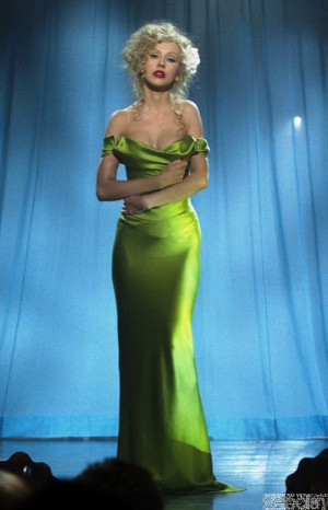Christina Aguilera Burlesque Green Dress