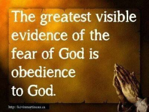 Fear God by being obedient