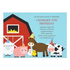 Farm Animals Birthday Party Invitation