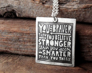 Inspirational Christopher Robin Quote Necklace