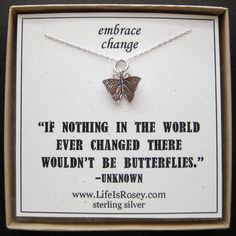 love the saying Butterfly Charm Necklace - Butterfly Jewelry - Going ...