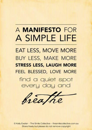 manifesto for a simple life