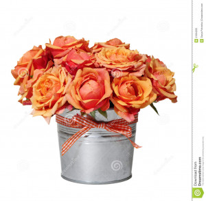 Orange Rose And Pearl Bouquet