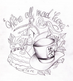 Alice in wonderland tat sketch by Nevermore-Ink