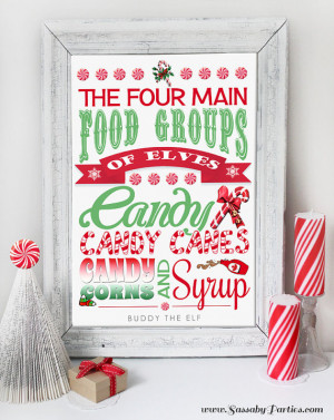 Christmas Candy Buddy Elf Poster - INSTANT DOWNLOAD - Art Print Quote ...