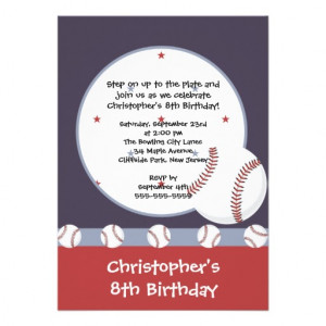 Fun Baseball Boys Birthday Party Invitations from Zazzle.com