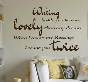 ... WALL STICKER / Waking Beside You WALL QUOTE / REMOVABLE / WALL ART N31