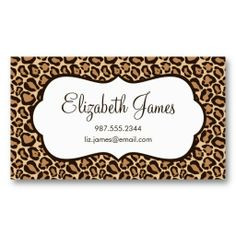 Girly Leopard Print Business Card Template