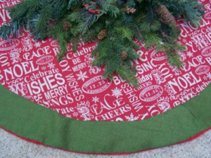 ... and Dark Sage Green Christmas Tree Skirt from Hanna's Handiworks