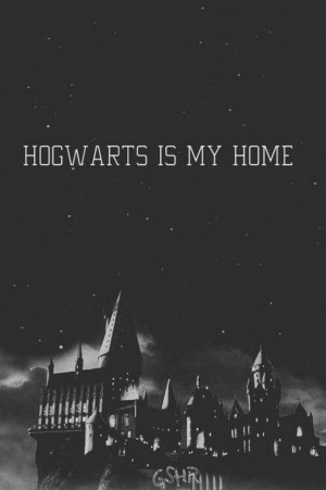 castle, harry potter, hogwarts, magic, night, stars, home feeling
