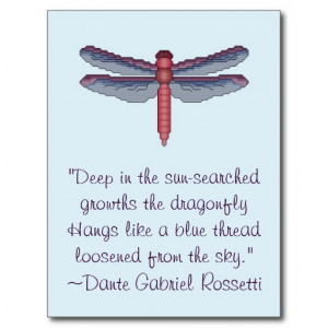 Dante Gabriel Rossetti Dragonfly Quote Postcard