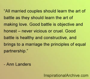 All married couples should learn the art of battle as they should ...