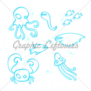 Fun Facts Ocean Creatures Funny Cartoon With About Blue Picture