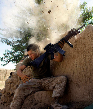 Marine from the 24th Marine Expeditionary Unit, has a close call ...