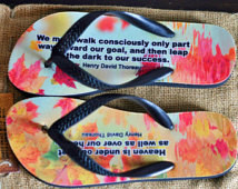 Flip Flops With Inspirational Quote s From Henry David Thoreau, FAITH ...