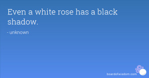 Even a white rose has a black shadow.