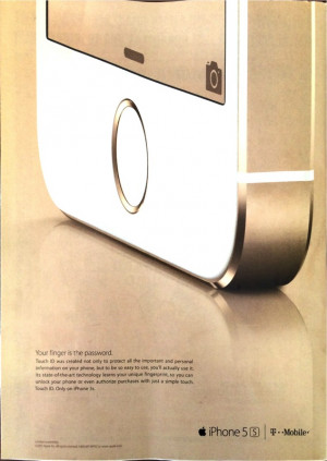 First iPhone 5s Print ad highlights Touch ID, new Gold Color