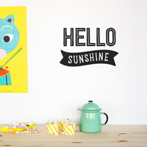 Wall decal quote: Hello Sunshine / Wall Black Vinyl Sticker / Wall ...