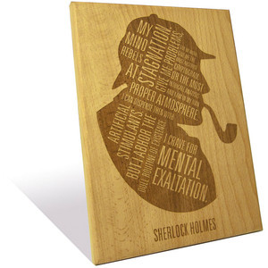 Sherlock Holmes' famous quote etched on a Wooden Plaque (9