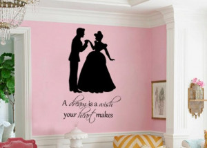Dream Cinderella quote baby girl teen room wall decal art