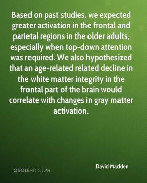 David Madden - Based on past studies, we expected greater activation ...