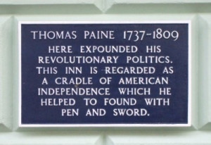 Plaque at the White Hart Hotel, Lewes, East Sussex, south east England