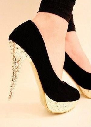 ... Shoes, Black Heels, Black Gold, Girls Shoes, Bridal Shoes, Gold Shoes