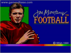 Title screen of Joe Montana Football on the Sega Master System.