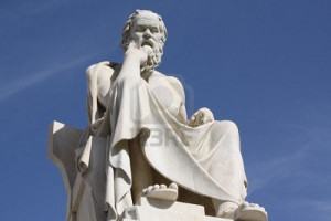 Neoclassical statue of ancient Greek philosopher, Socrates, outside ...