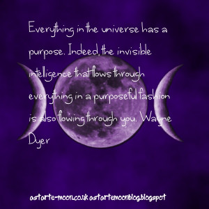 ... universe has a purpose. Wayne Dyer inspirational manifestation quote