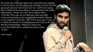 Aziz Ansari on the gay rights issue (via Reddit)