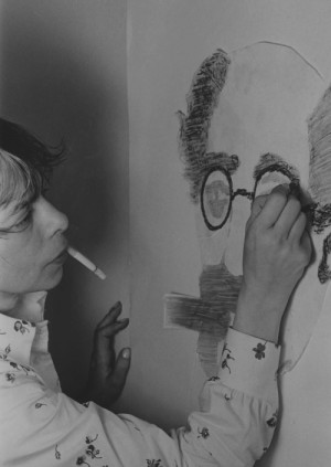 Filmmaker Shirley Clarke draws Groucho Marx, with whom she shared a ...