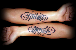 Family Friends Ambigram-Tattoo by Irreversibel-art