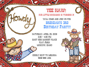 cowboy birthday party invitations cowboy birthday party invitations ...