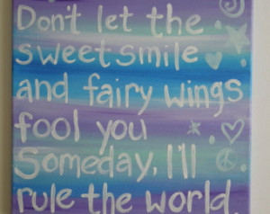 Original Artwork for a a girls room . Canvas quote about fairy wings ...