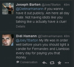 Joey Barton rages at Dietmar Hamann in latest Twitter meltdown