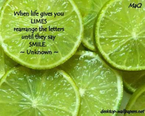 When life gives you LIMES...rearrange the letters and S M ; ) E !