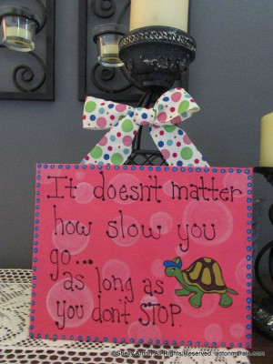 Turtle Painting on Canvas Encouraging Quote by AntonMurals